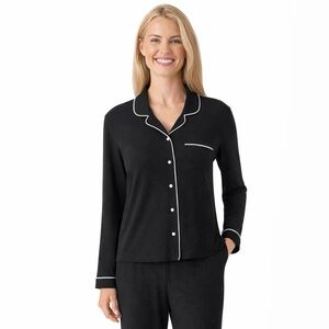 Women's Black Pajama Set with White Lining Size XL